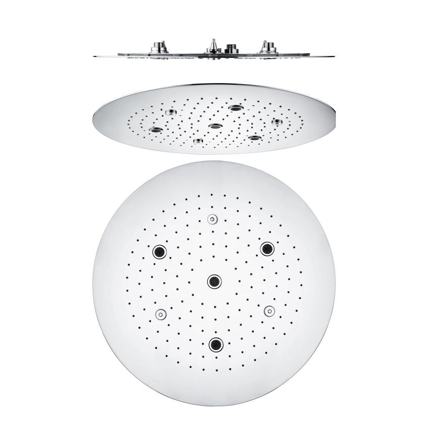 YS78644	SUS304 rain shower head, 3-function with aerator, ceiling-mounted;