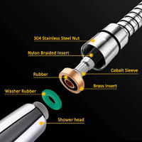 SA206S	Stainless steel shower hose with stainless steel inner hose, explosion-proof hose;
