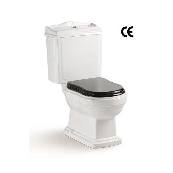 YS22209P	Retro design 2-piece ceramic toilet, close coupled P-trap washdown toilet;