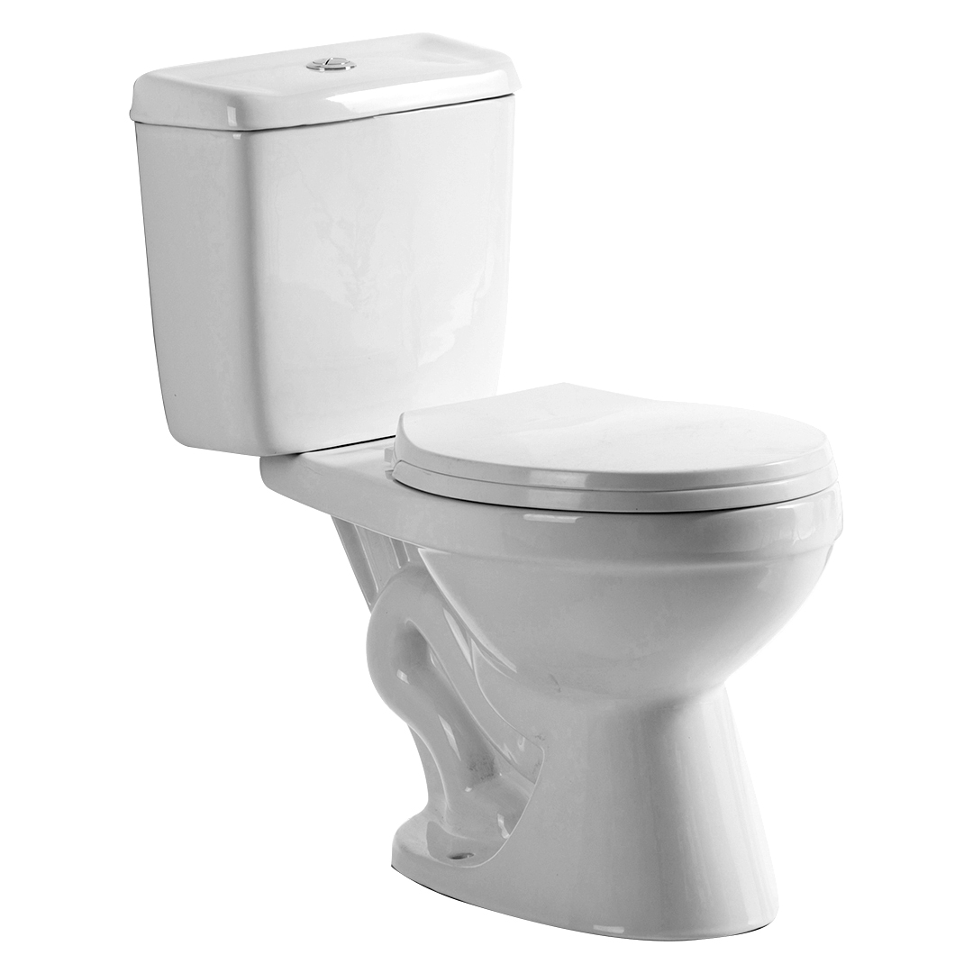 YS22235	2-piece ceramic toilet, close coupled S-trap siphonic toilet;