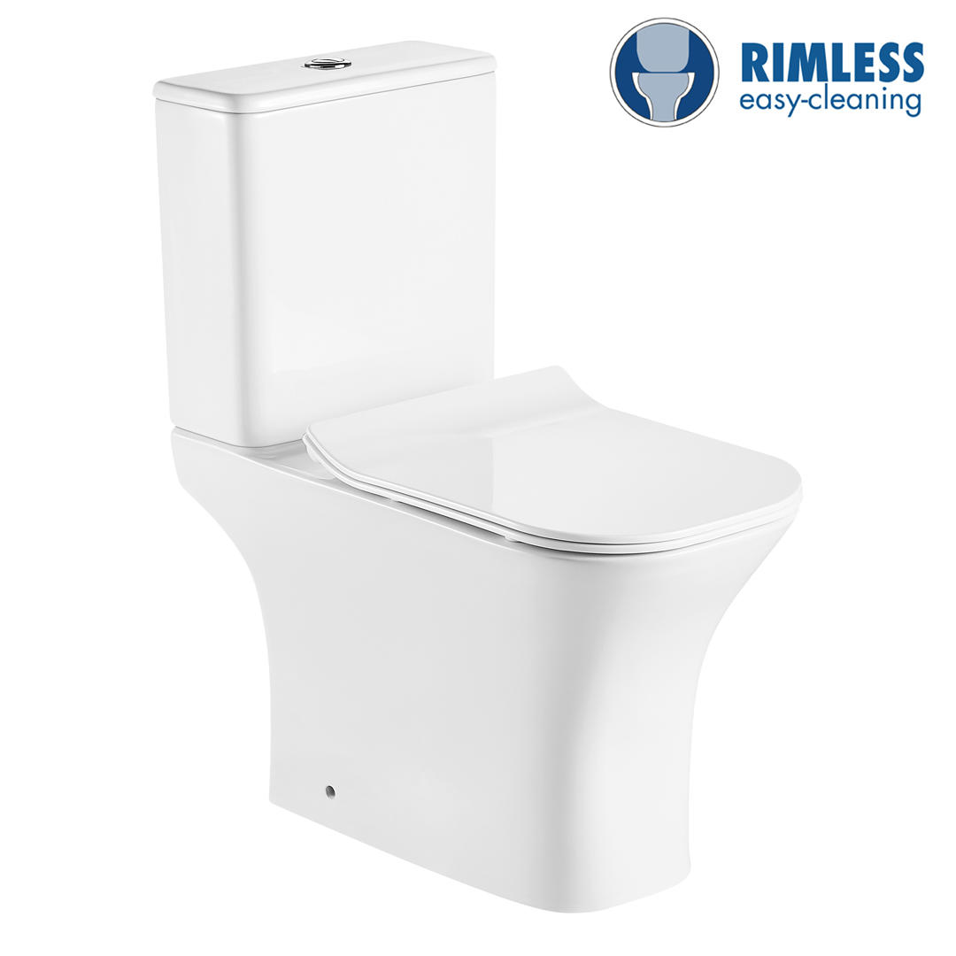 YS22291P	2-piece Rimless ceramic toilet, P-trap washdown toilet;