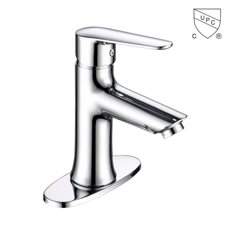 M0112	UPC, CUPC certified bathroom sink faucet, 1-handle Single Hole/4-in Centerset basin faucet;