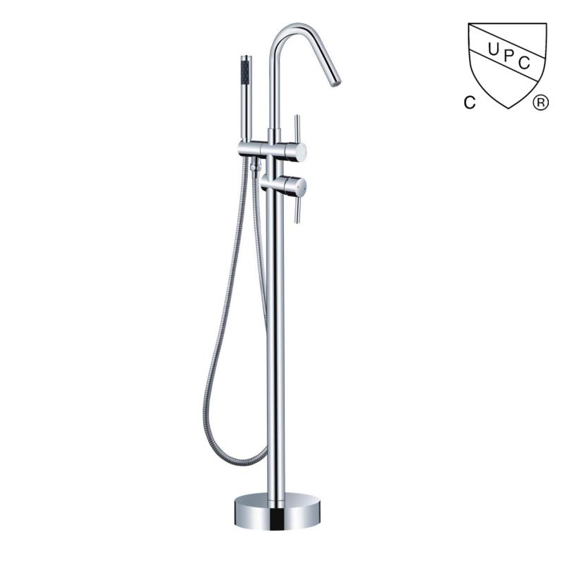 Y0121	UPC, CUPC certified freestanding bathtub faucet, floor mount tub faucet;