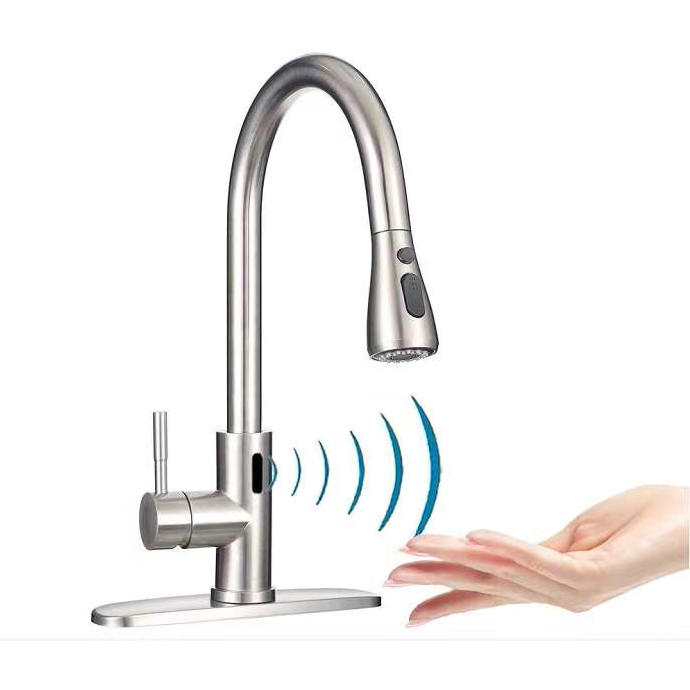 3138 touchless kitchen faucet, touch on sink faucet, pull-out spout;