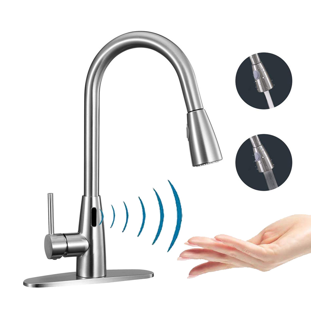 3139 touchless kitchen faucet, touch on sink faucet, pull-out spout