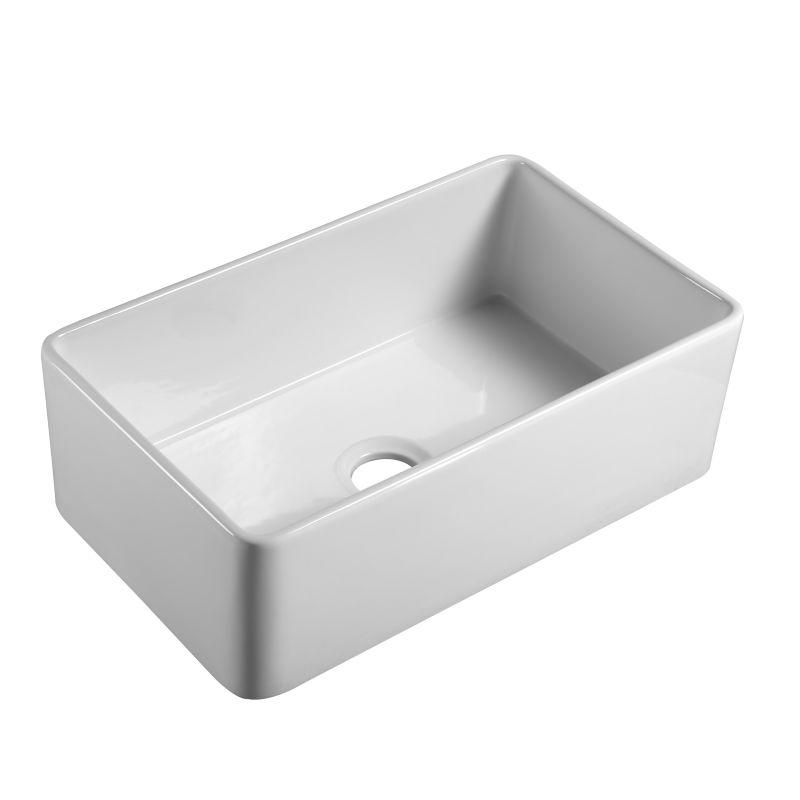 YS27410-76A	Ceramic kitchen sink, white ceramic single bowl undermount sink;-副本