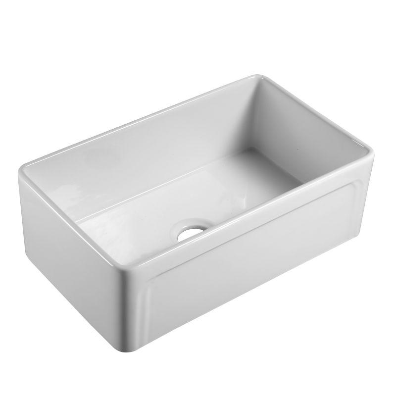 YS27410-76B	Ceramic kitchen sink, white ceramic single bowl undermount sink;