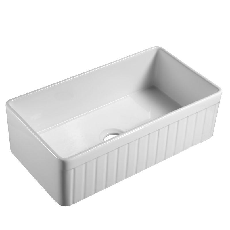 YS27410-84B	Ceramic kitchen sink, white ceramic single bowl undermount sink;