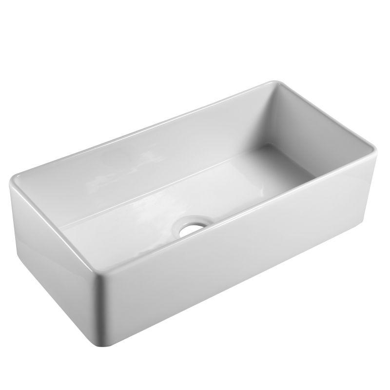 YS27410-91	Ceramic kitchen sink, white ceramic single bowl undermount sink;