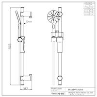 YS33229	Sliding Shower Set, Shower Rail Kit With 3-Function Button Handshower, 900mm Fast-Fix Sliding Bar, 1.5m Stailess Steel Shower hose