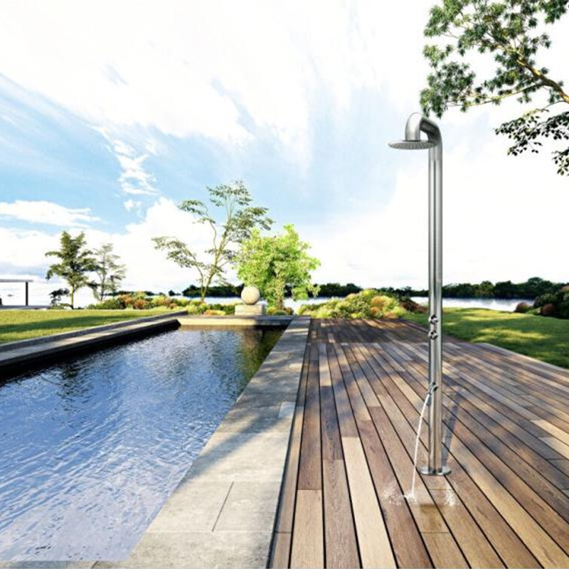 YS78662 2-Function 304 or 316l Outdoor Pool Shower Column For Poolside Resorts, Beachfront High Corrosion Area With Lower Spray