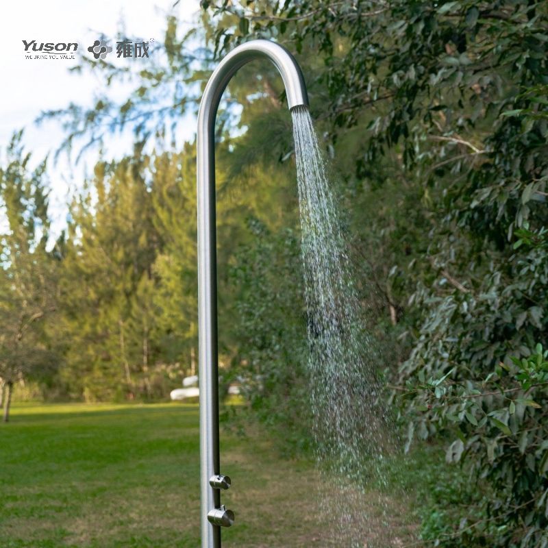 YS78666 2-Function 304 or 316l Outdoor Pool Shower Column For Poolside Resorts, Beachfront High Corrosion Area Sleek Design