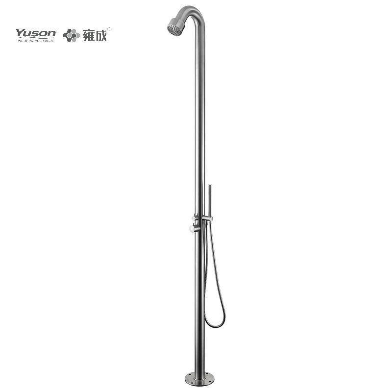 YS78668 Slim Design 2-Function 304 or 316l Outdoor Pool Shower Column For Poolside Resorts, Beachfront High Corrosion Area