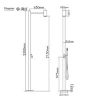 YS78670 2-Function 304 or 316l Outdoor Pool Shower Column For Poolside Resorts, Beachfront High Corrosion Area