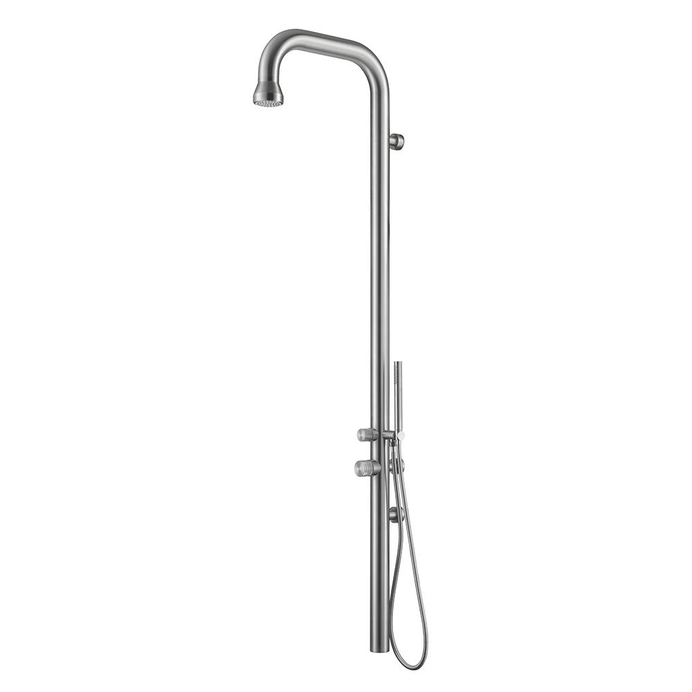 YS78680 Wall-Mounted 2-Function 304 or 316l Outdoor Pool Shower Column For Poolside Resorts, Beachfront High Corrosion Area