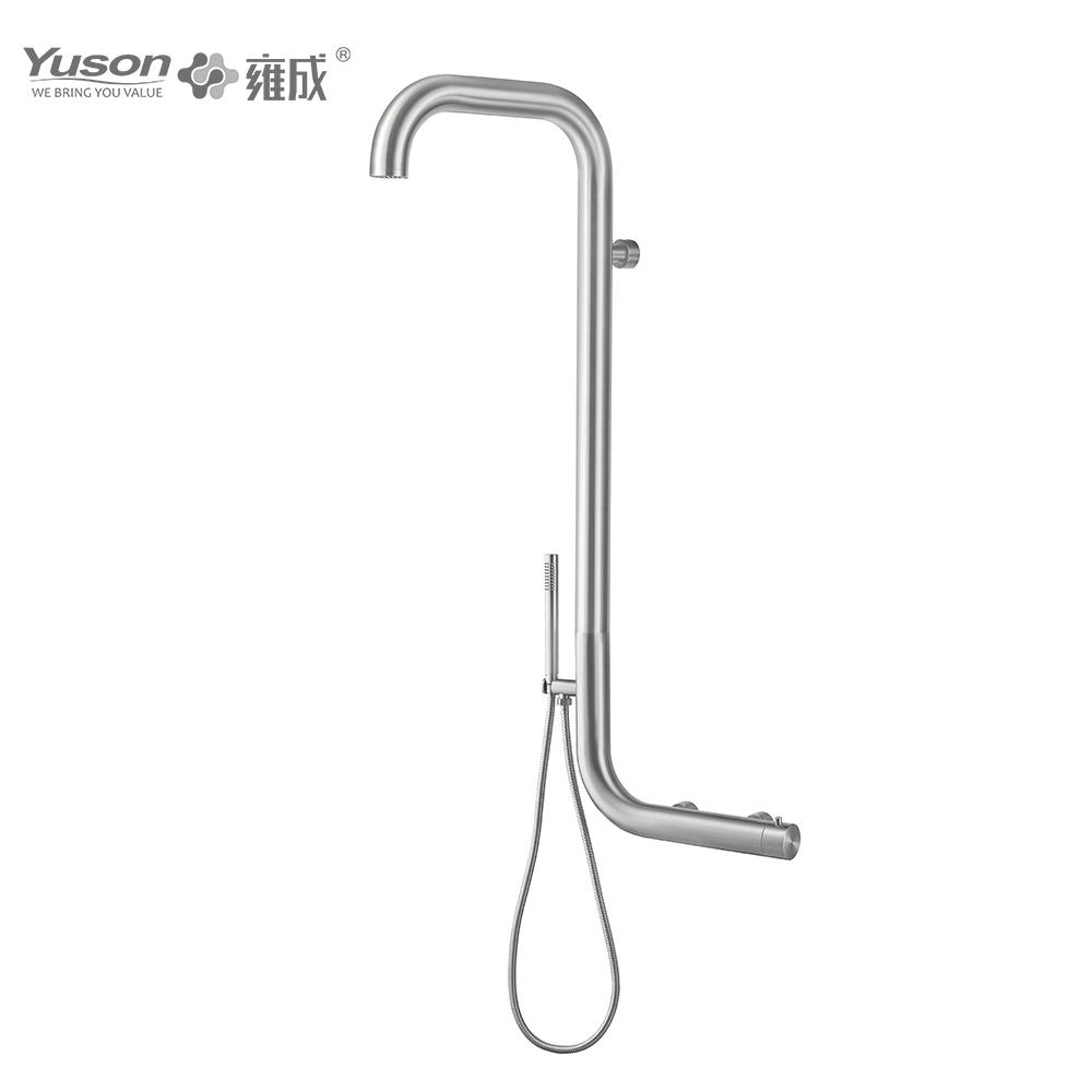 YS78682 2-Function 304 or 316l Outdoor Pool Shower Column For Poolside Resorts, Beachfront High Corrosion Area