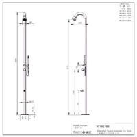 YS78683 Wall-hung 2-Function 304 or 316l Outdoor Pool Shower Column For Poolside Resorts, Beachfront High Corrosion Area