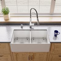 YS27104-3318D	33x18 Inch Double Bowls FFC Fine Fireclay China Apron front kitchen sink Fine Fireclay China kitchen sink