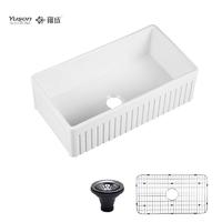 YS27110-3318	33x18 Inch Best-Selling Single Bowl VC Vitreous China Apron front kitchen sink Farm sink