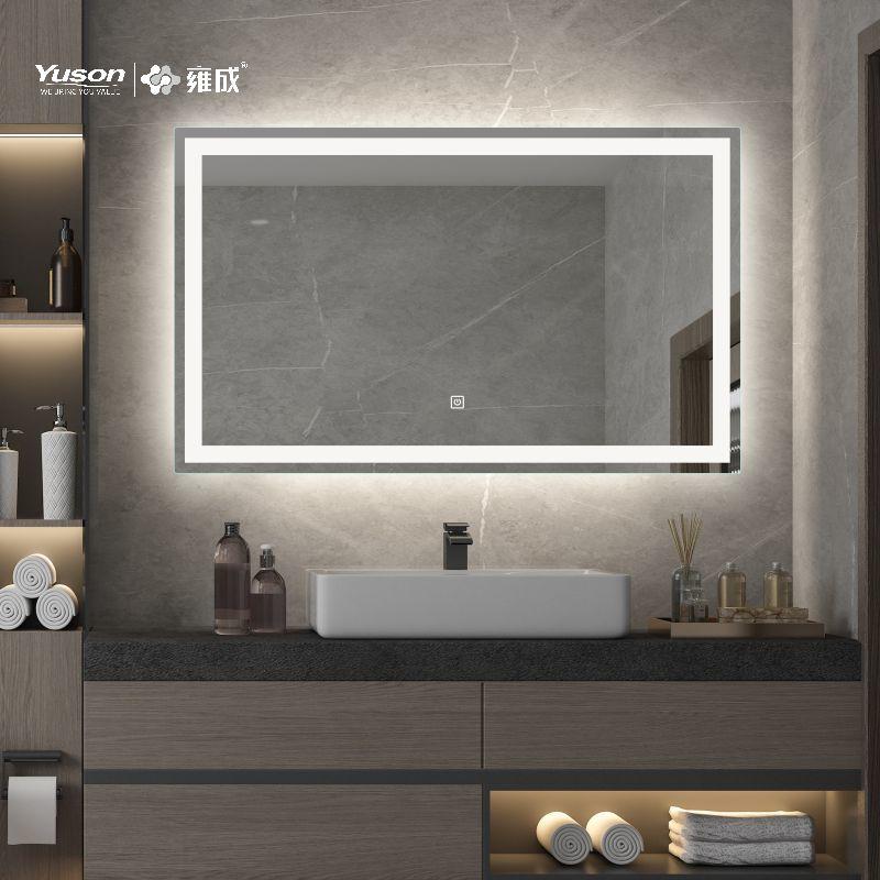 YS57102	Mordern Rectangle Shape Wall-mounted LED mirror, Anti-fog LED mirror