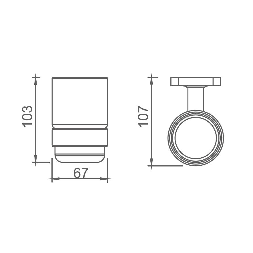10184 Sleek Bathroom accessories, Tumbler holder, Wall- mounted, Brass Tumbler holder and Glass cup, square wall mount (Series 10100)