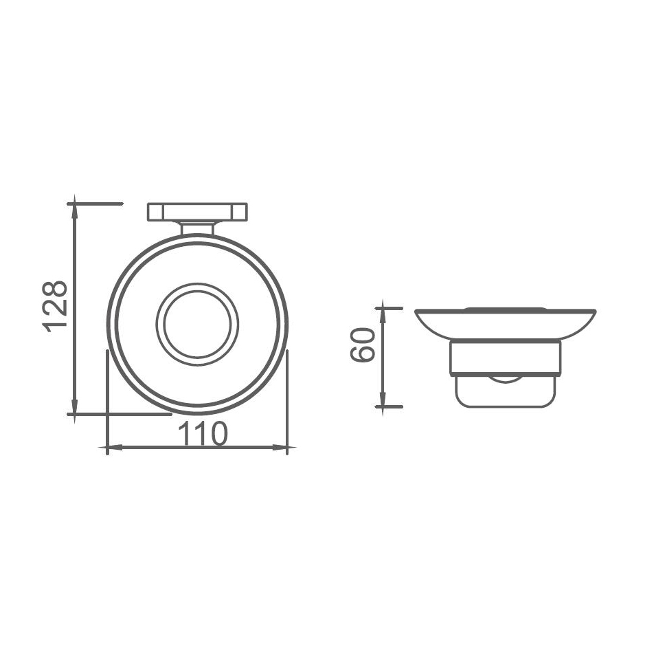 10185 Sleek Bathroom accessories, Soap dishes, Wall- mounted, Soap baskets,Brass Soap holder, square wall mount (Series 10100)