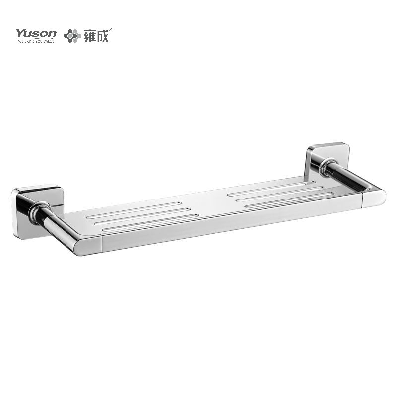 10187B Sleek Bathroom accessories, Towel shelves, Wall- mounted, Brass Towel shelf, square wall mount (Series 10100)