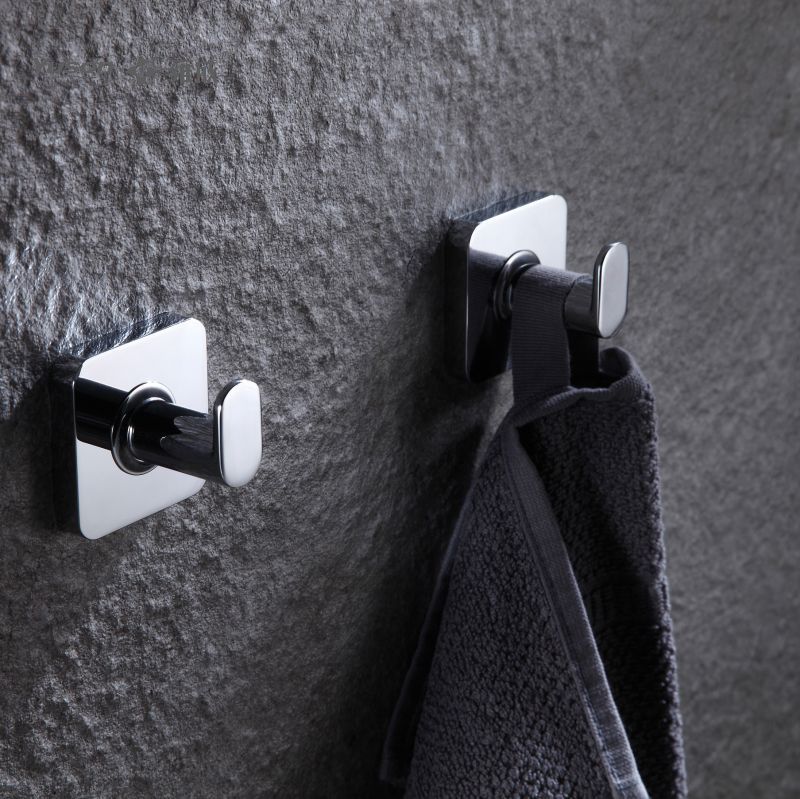 10188 Sleek Bathroom accessories, Robe hook, Wall- mounted, Brass robe hook, square wall mount (Series 10100)