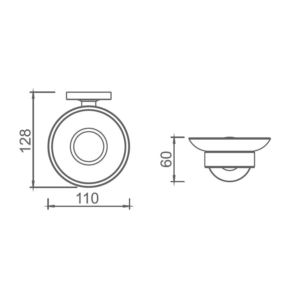 10285 Sleek Bathroom accessories, Soap dishes, with Glass dish,Zinc/Brass/SUS Soap holder, wall- mounted(Series 10200)