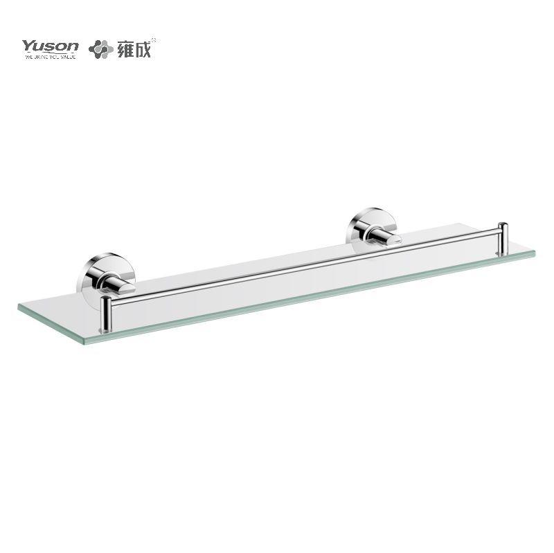 10287 Sleek Bathroom Accessories Brass Wall-mounted Glass Shelf