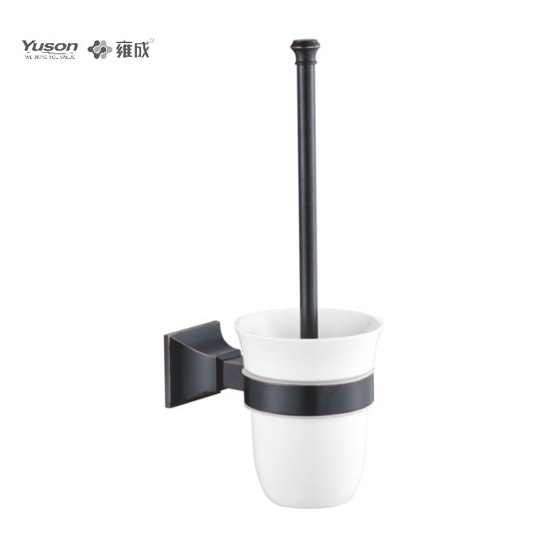 11190 Sleek Bathroom accessories, Toilet Brush with Frosted/Tempered Glass cup,Zinc/Brass/SUS Toilet Brush, wall- mounted(Series 11100)