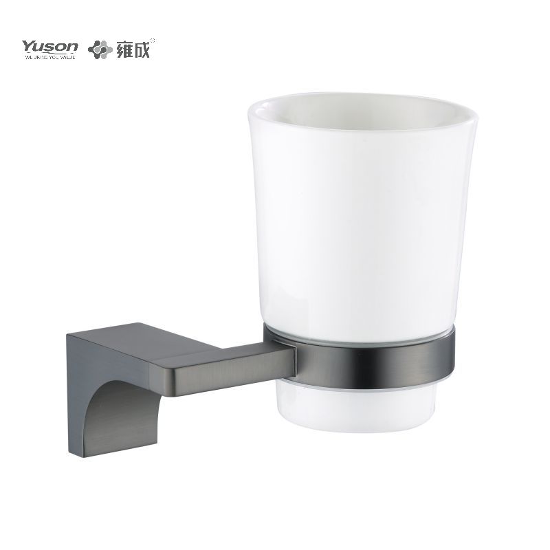 11884 Sleek Bathroom accessories, Tumbler holder, with Frosted/Tempered Glass cup,Zinc/Brass/SUS Tumbler holder, wall- mounted(Series 11800)