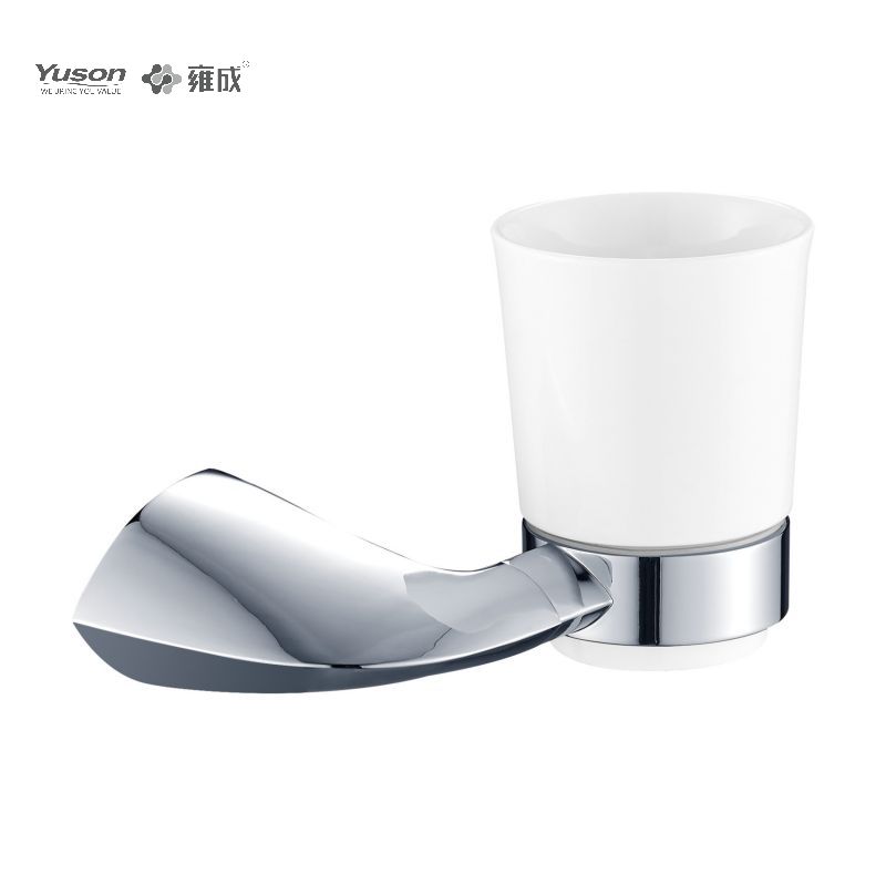 11984 Sleek Bathroom accessories, Tumbler holder, with Frosted/Tempered Glass cup,Zinc/Brass/SUS Tumbler holder, wall- mounted(Series 11900)