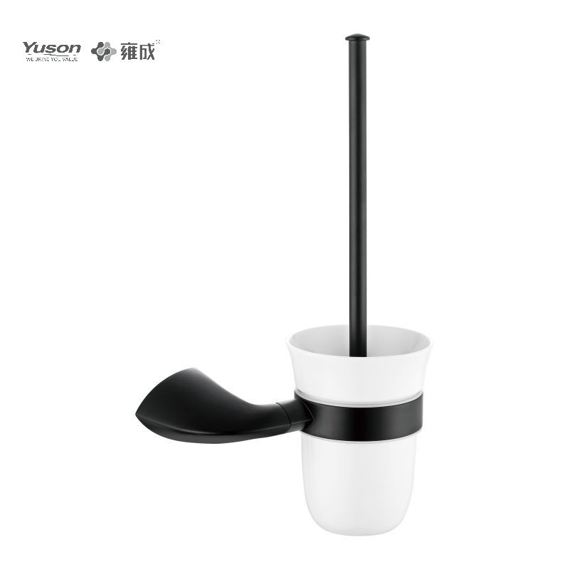 11990 Sleek Bathroom accessories, Toilet Brush with Frosted/Tempered Glass cup,Zinc/Brass/SUS Toilet Brush, wall- mounted(Series 11900)