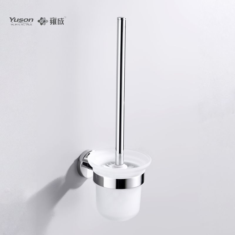 23790 Sleek Bathroom accessories, Toilet Brush with Frosted/Tempered Glass cup,Zinc/Brass/SUS Toilet Brush, wall- mounted(Series 23700)