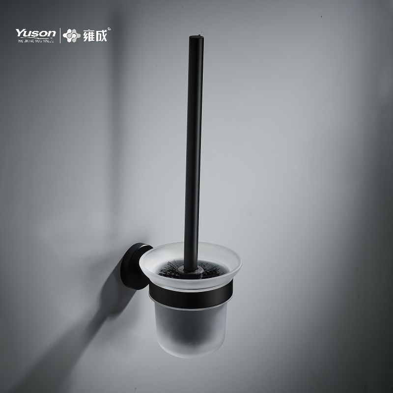 23790 Sleek Bathroom accessories, Toilet Brush with Frosted/Tempered Glass cup,Zinc/Brass/SUS Toilet Brush, wall- mounted(Series 23700)