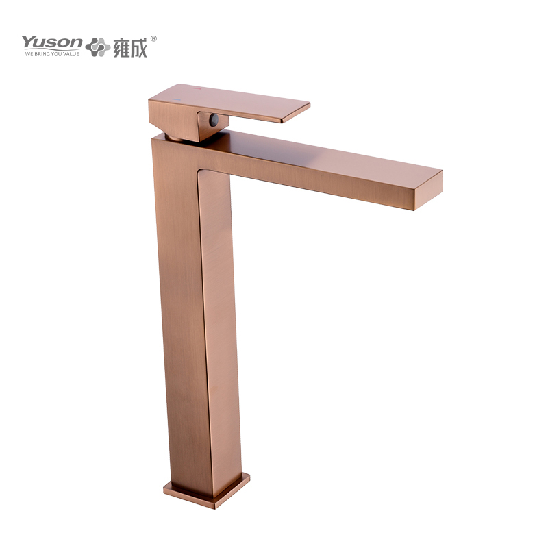 2020-31  Brass sleek deck-mounted hot & cold water mixer, vessel basin mixer