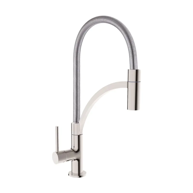 How does a pull-down kitchen faucet solve the problem of cleaning special items?